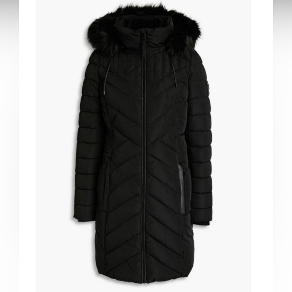 NWT DKNY Quilted Shell Hooded Long Jacket